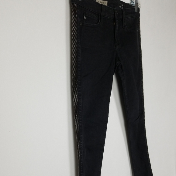 AG The Remi Ankle Studded Strip Sides Skinny Jeans - Picture 9 of 13